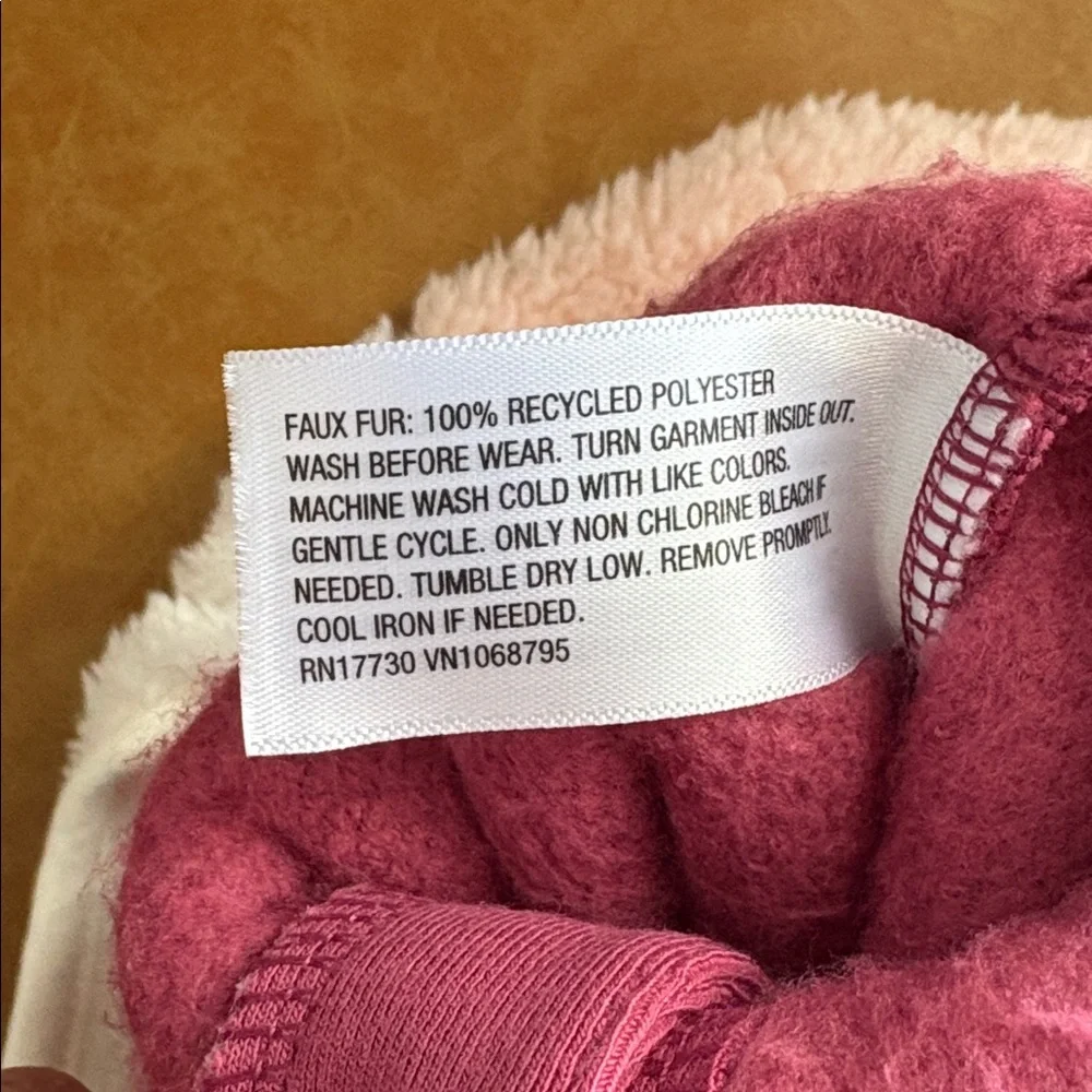New! Cat & Jack Pink and White Fuzzy Footie - Size 0 to 3 months